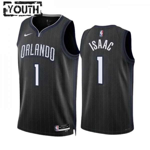 Orlando Magic Trikot Jonathan Isaac 1 Nike 2022-23 City Edition Schwarz Swingman - Kinder